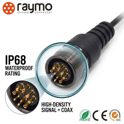 2B 10pin Mixed Coaxial Signal Circular Push Pull Connector IP68 Lemo Compatible Self Latching Plug