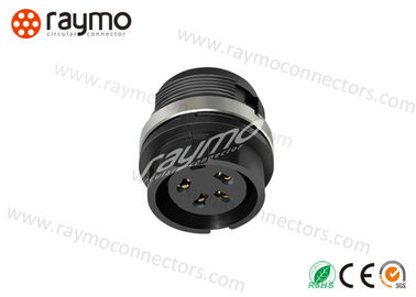 Fixed Socket Threaded Electrical Connector , Panel Mount Connector Bayonet Locking System
