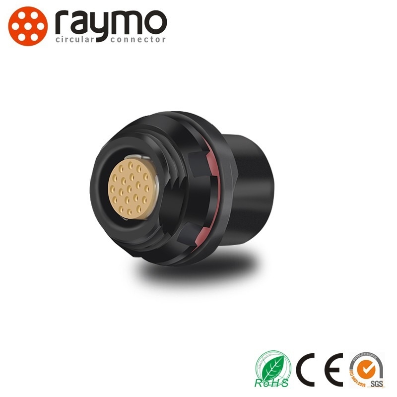 Durable Circular Push Pull Connectors With Gold Contact Plating Durability 500 Cycles